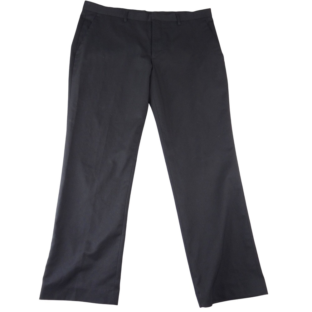 JF J Ferrar Mens Black‎ Dress Pants Flat Front Straight Leg 36x29 Solid